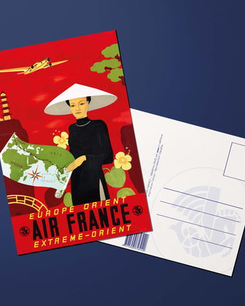 Carte postale Air France Legend Europe Orient Extrême-Orient, chapeau