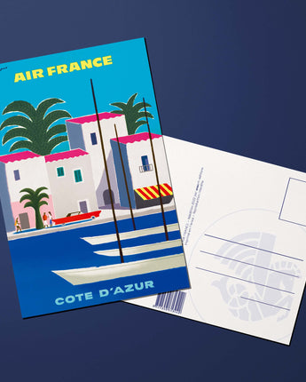 Carte postale Air France Legend Côte d'Azur, port 