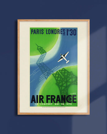 AFFICHE AIR FRANCE LEGEND PARIS LONDRES EN 1h30  30x40 gift