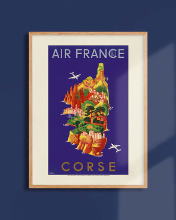 AFFICHE AIR FRANCE LEGEND LA CORSE 30x40 gift