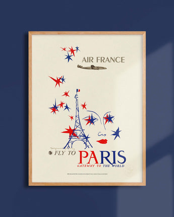 AFFICHE AIR FRANCE LEGEND FLY TO PARIS GATEWAY TO THE WORLD 30x40 gift