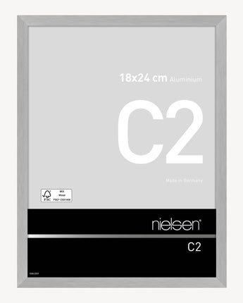 C2 Argent mat brossé 18 x 24 cm